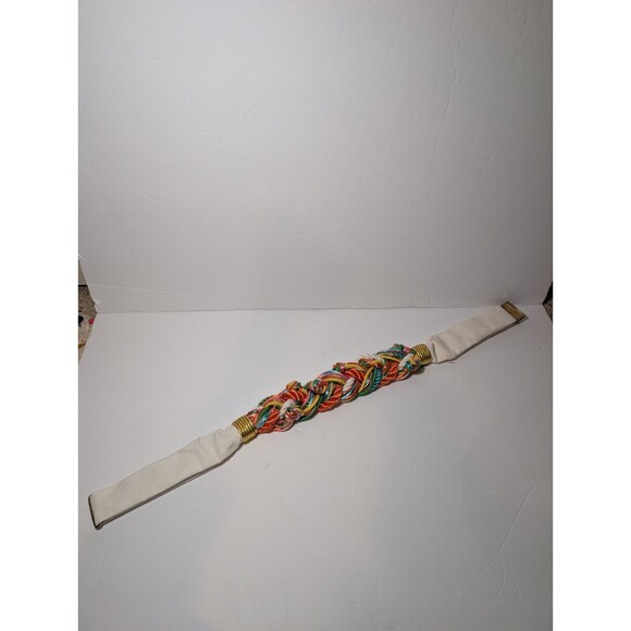 VTG Vintage Anthony Alexander Belt Rainbow Cords Braided Glamorous Funky - Picture 4 of 7
